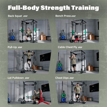 Major Fitness Drone 1 Power Cage, Multi-Function Strength Training Rack, Black