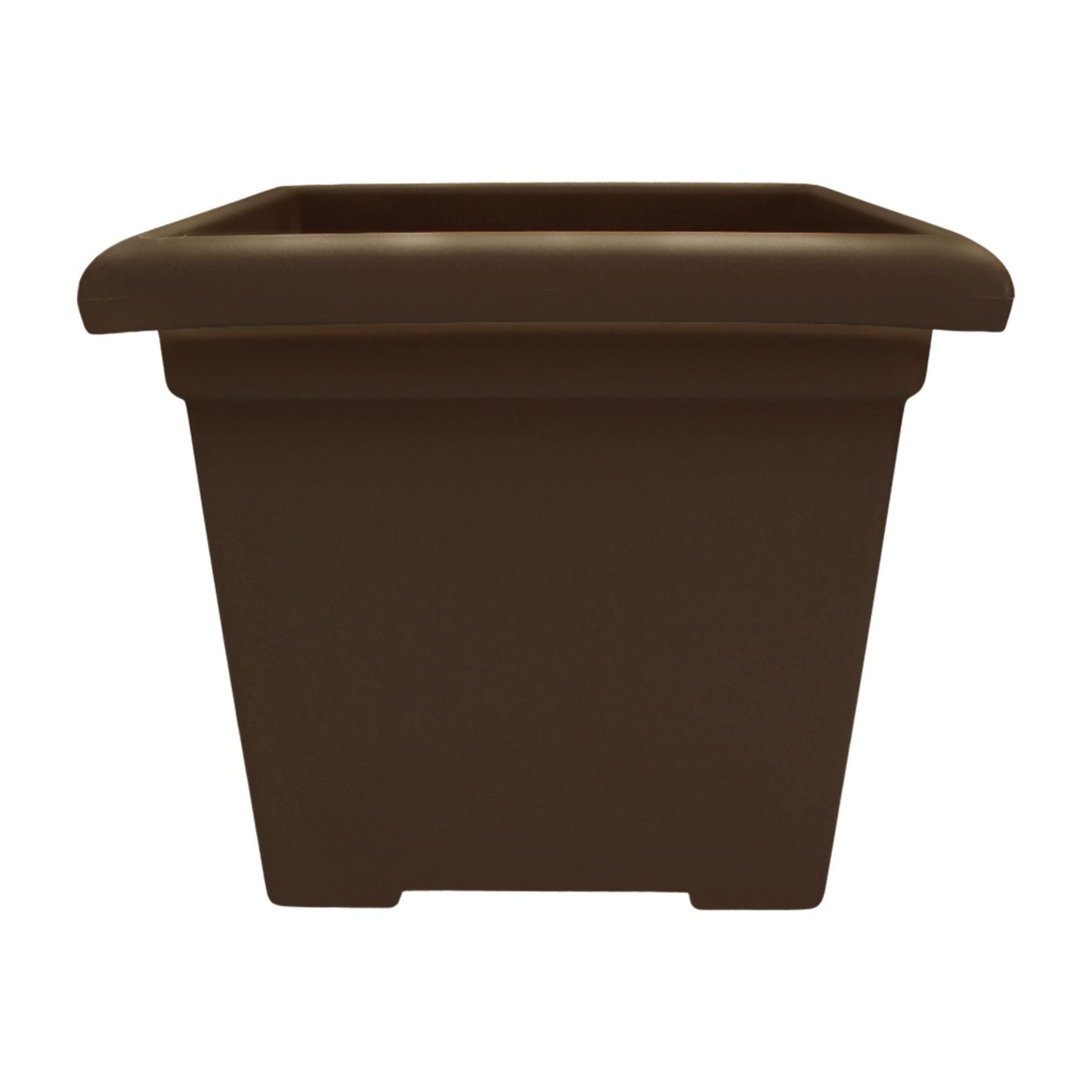 The HC Companies Accent Square Plastic Plant Pot with Drainage, 15.5", Chocolate