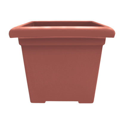 The HC Companies Accent Square Plastic Plant Pot with Drainage, 15.5 Inch, Clay