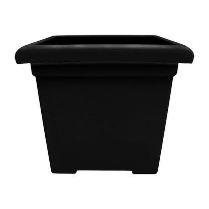 The HC Companies Accent Square Plastic Plant Pot with Drainage, 15.5 Inch, Black
