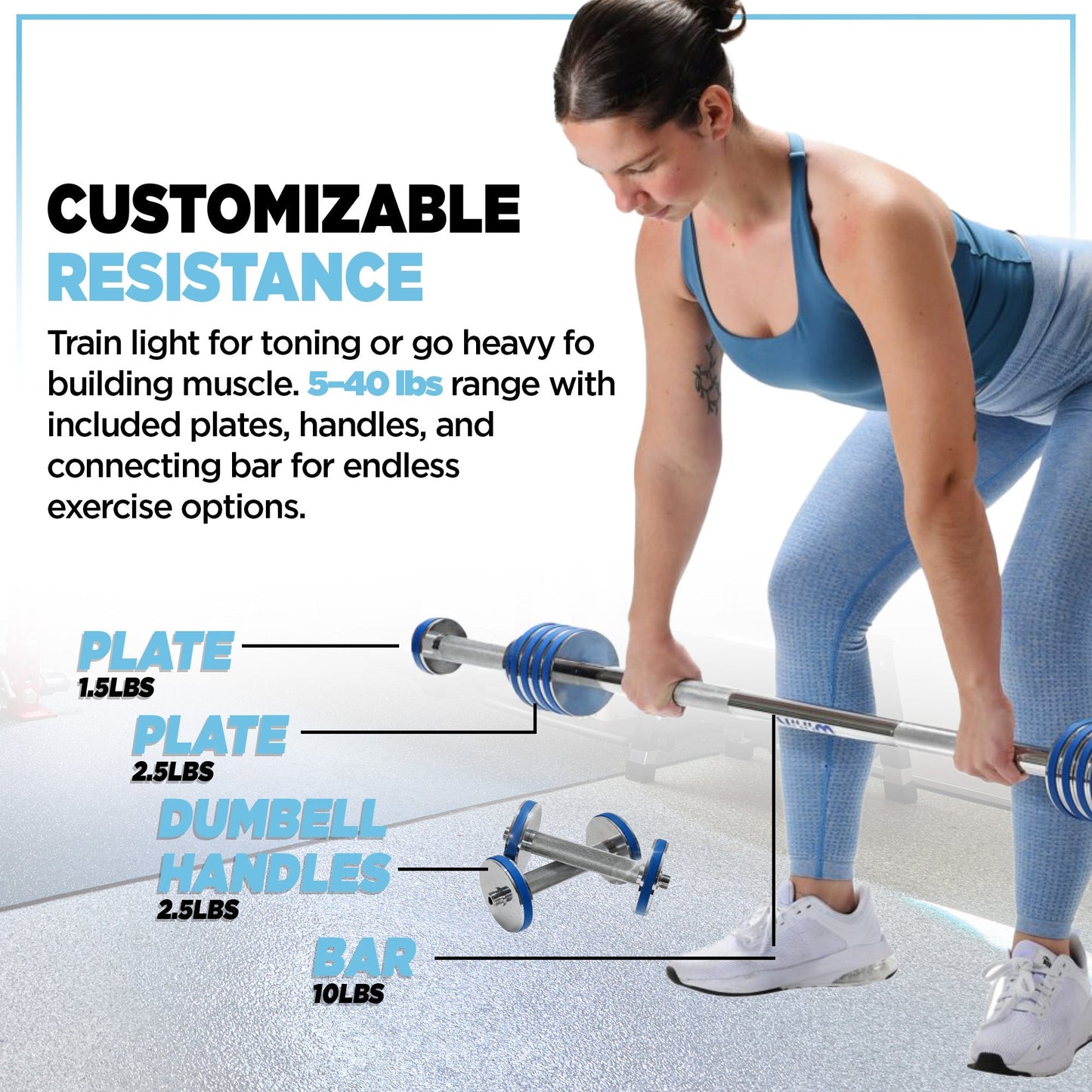 Stamina Products müüv Adjustable Barbell Set, 2in1 Dumbbell System for Home Gyms