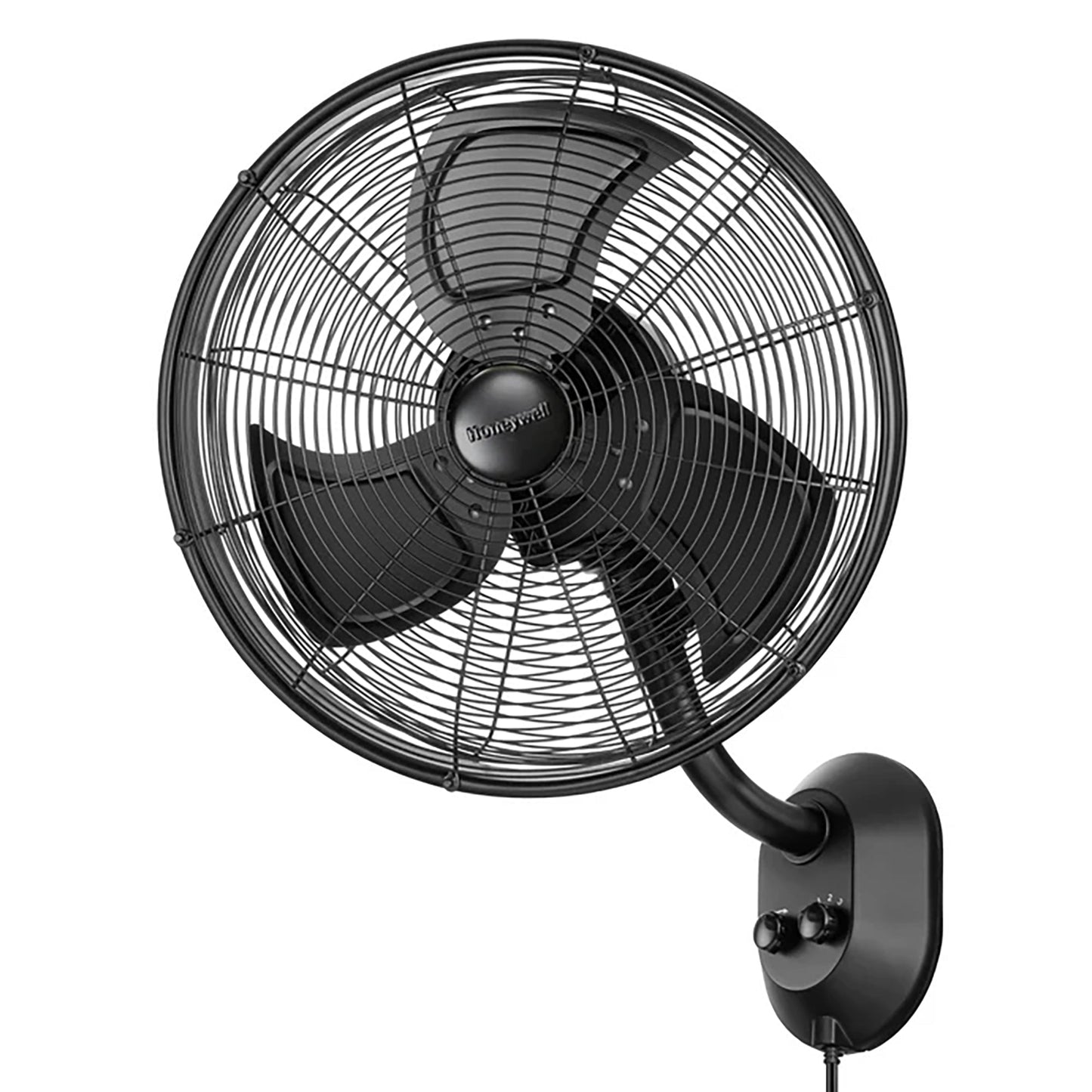 Mule 18 Inch Wall Mount Outdoor Oscillating Wet Rated Airflow Fan, Matte Black