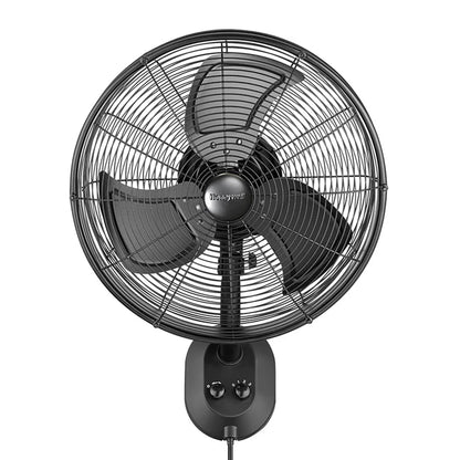 Mule 18 Inch Wall Mount Outdoor Oscillating Wet Rated Airflow Fan, Matte Black