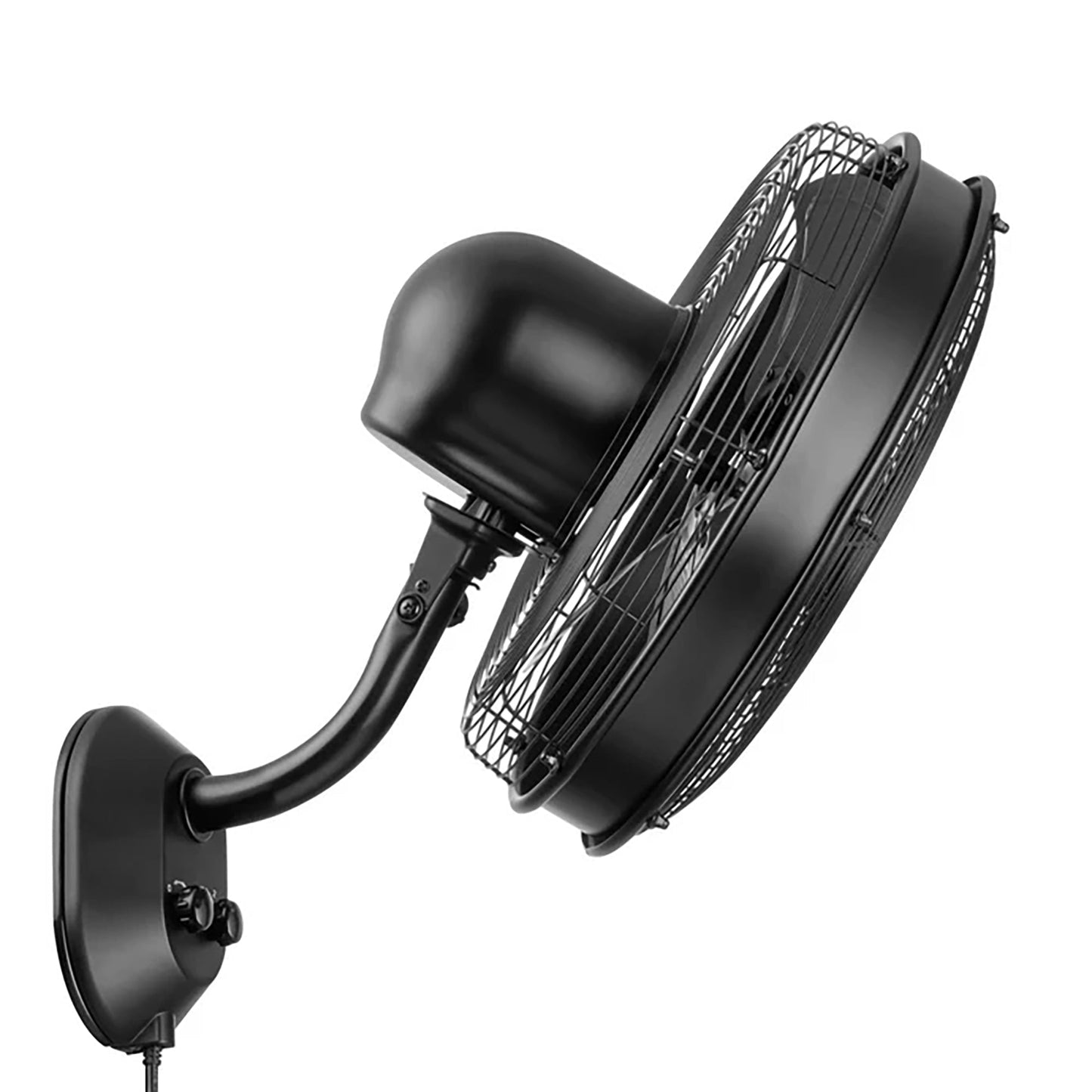 Mule 18 Inch Wall Mount Outdoor Oscillating Wet Rated Airflow Fan, Matte Black