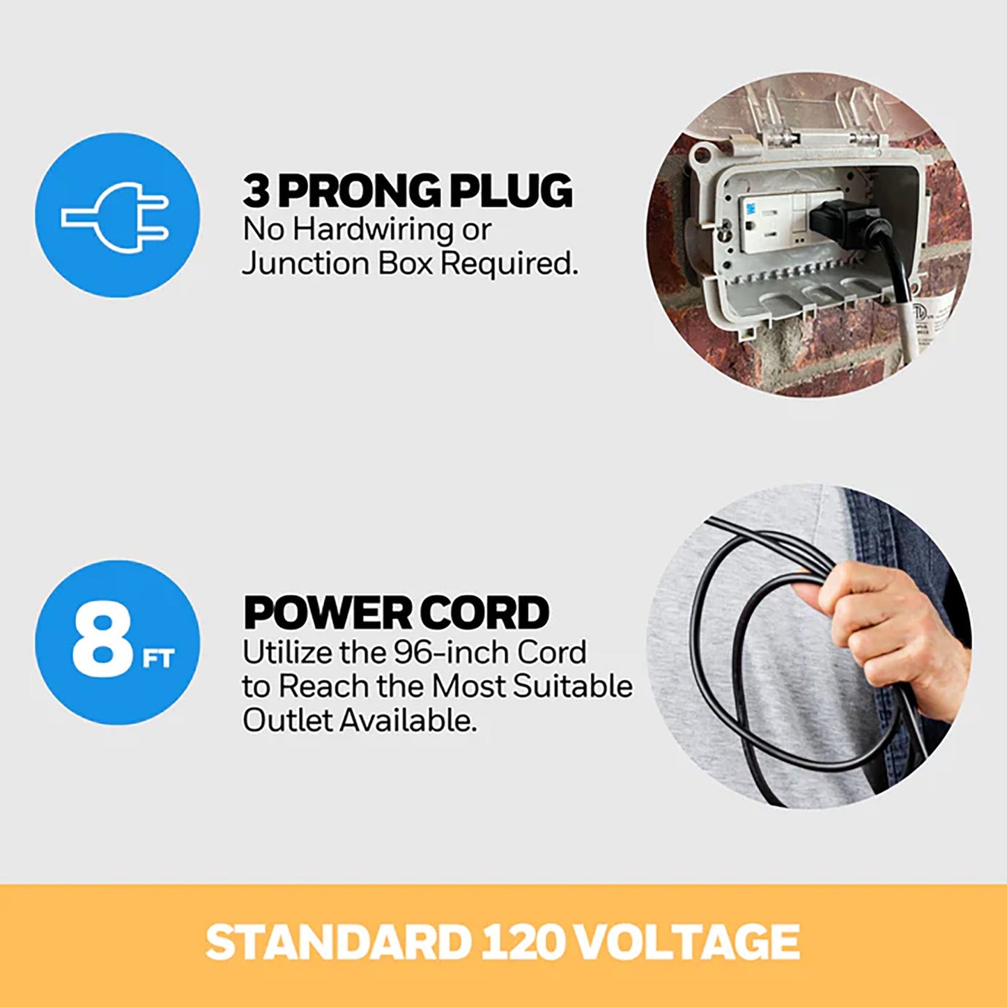 Mule 18 Inch Wall Mount Outdoor Oscillating Wet Rated Airflow Fan, Matte Black