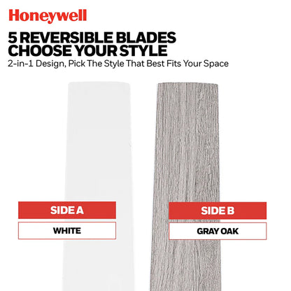 Honeywell 52" Ceiling Fan LED Light Remote Control Indoor Airflow Fixture, White