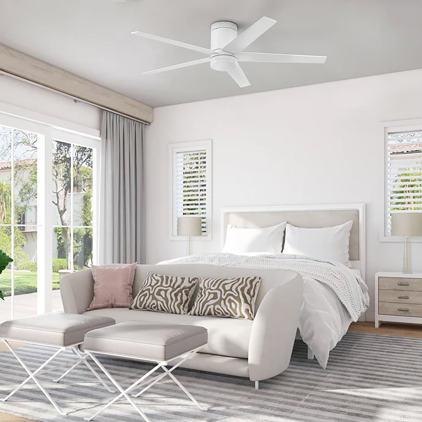 Honeywell 52" Ceiling Fan LED Light Remote Control Indoor Airflow Fixture, White