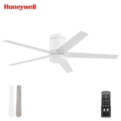 Honeywell 52" Ceiling Fan LED Light Remote Control Indoor Airflow Fixture, White