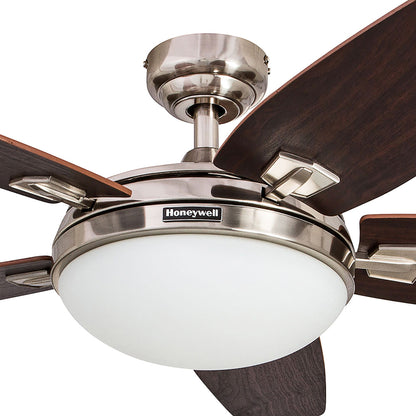 Honeywell Carmel Ceiling Fan, Quiet Motor & Remote Control, 48", Brushed Nickel