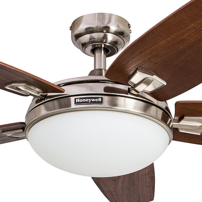 Honeywell Carmel Ceiling Fan, Quiet Motor & Remote Control, 48", Brushed Nickel