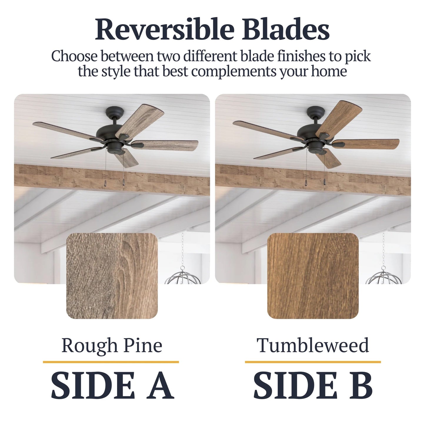 Prominence Home Russwood 42 Inch Farmhouse Ceiling Fan with No Light, Bronze