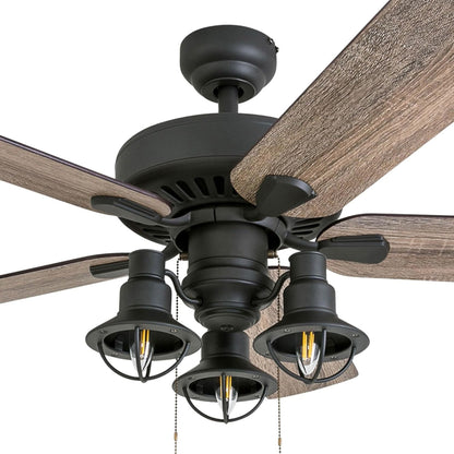 Prominence Home 52 Inch Ennora LED Ceiling Fan with Light and 5 Blades, Bronze