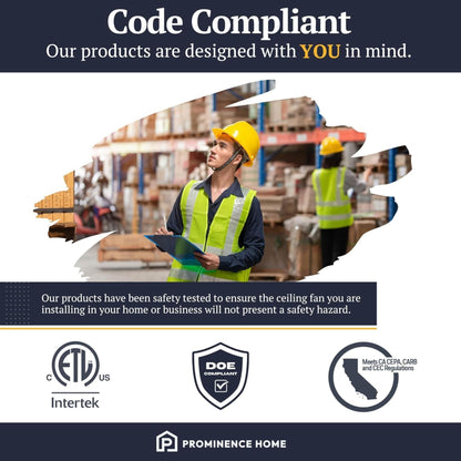 Prominence Home 52 Inch Ennora LED Ceiling Fan with Light and 5 Blades, Bronze