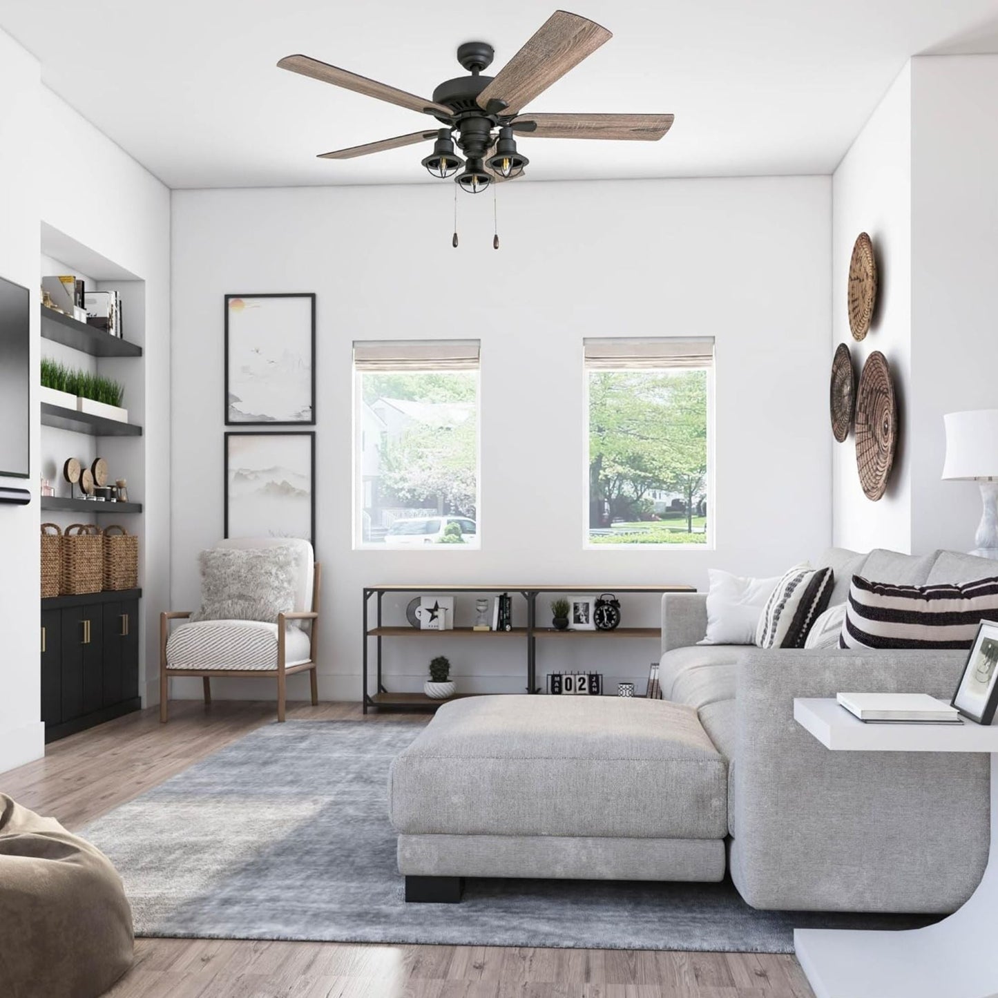 Prominence Home 52 Inch Ennora LED Ceiling Fan with Light and 5 Blades, Bronze