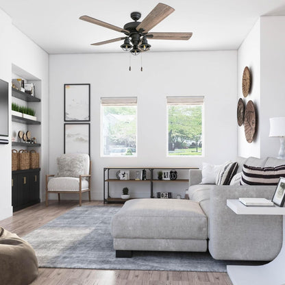 Prominence Home 52 Inch Ennora LED Ceiling Fan with Light and 5 Blades, Bronze