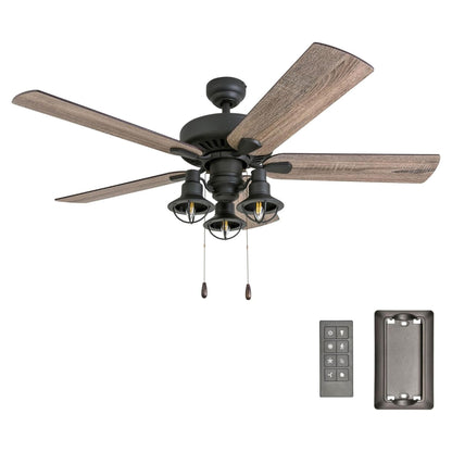 Prominence Home 52 Inch Ennora LED Ceiling Fan with Light and 5 Blades, Bronze