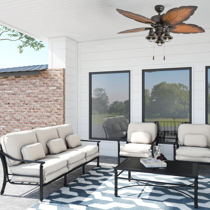 Prominence Home Ocean Crest 52" Tropical Indoor or Outdoor ceiling Fan, Bronze