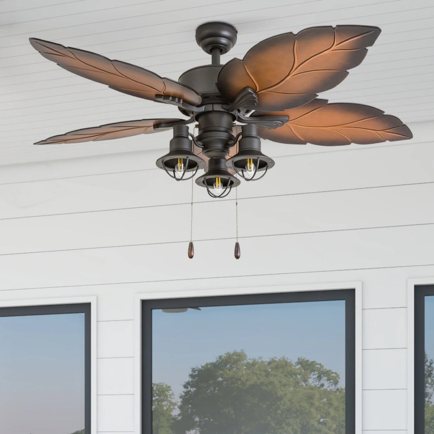 Prominence Home Ocean Crest 52" Tropical Indoor or Outdoor ceiling Fan, Bronze