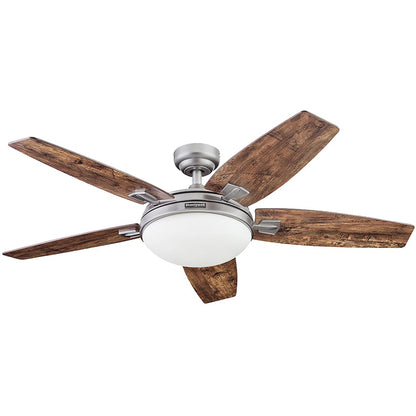 Honeywell Carmel Ceiling Fan, Quiet Motor and Remote Control, 48", Matte Nickel