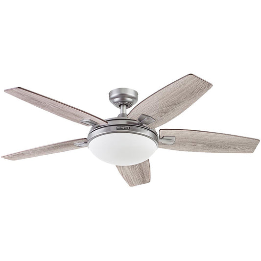 Honeywell Carmel Ceiling Fan, Quiet Motor and Remote Control, 48", Matte Nickel