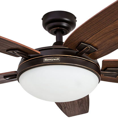Honeywell Carmel Ceiling Fan, Quiet Motor and Remote Control, 48 Inch, Bronze