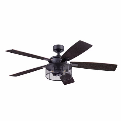 Honeywell Carnegie Ceiling Fan, Quiet Motor and Remote Control, 52", Matte Black