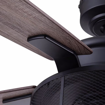 Honeywell Carnegie Ceiling Fan, Quiet Motor and Remote Control, 52", Matte Black