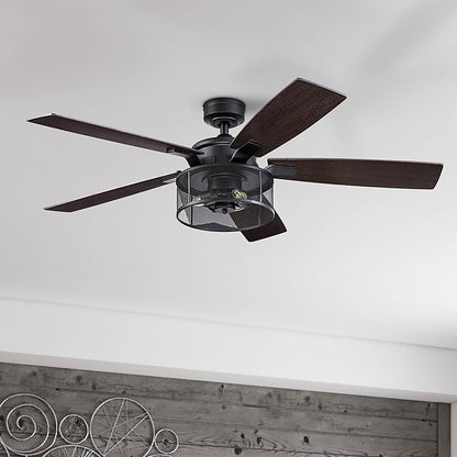 Honeywell Carnegie Ceiling Fan, Quiet Motor and Remote Control, 52", Matte Black