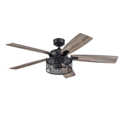 Honeywell Carnegie Ceiling Fan, Quiet Motor and Remote Control, 52", Matte Black