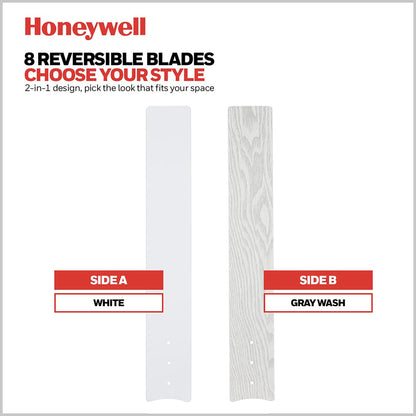 Honeywell Xerxes Ceiling Fan, Quiet Motor and Remote Control, 62", Bright White