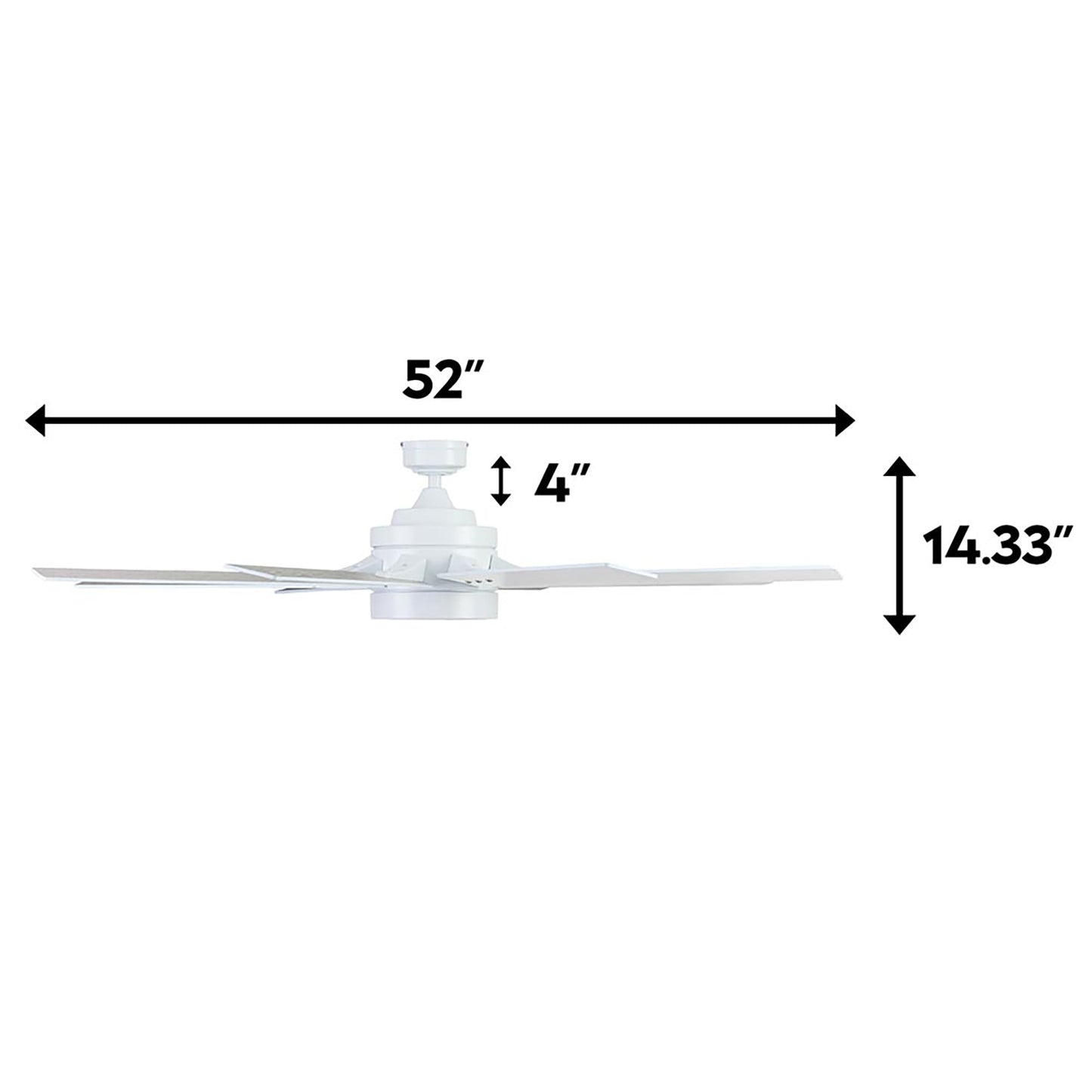 Honeywell Xerxes Ceiling Fan, Quiet Motor and Remote Control, 62", Bright White