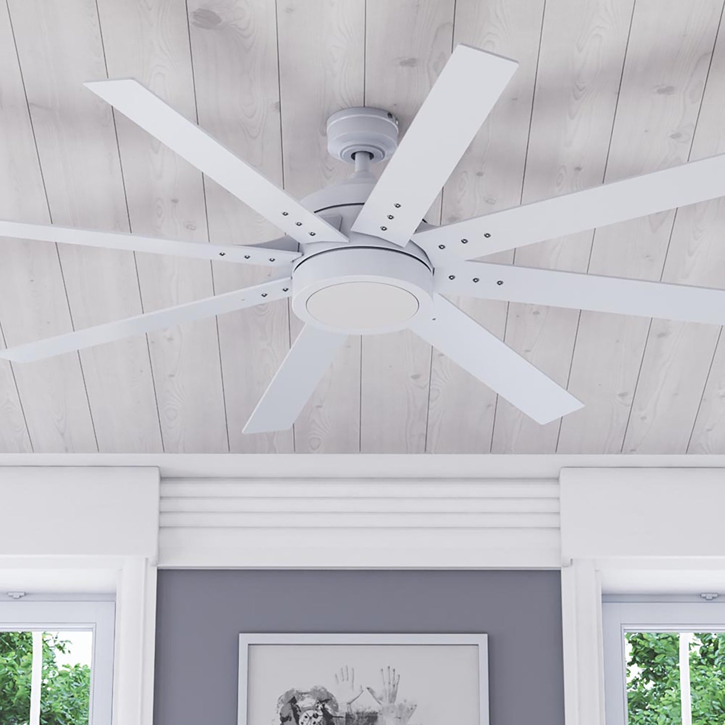 Honeywell Xerxes Ceiling Fan, Quiet Motor and Remote Control, 62", Bright White