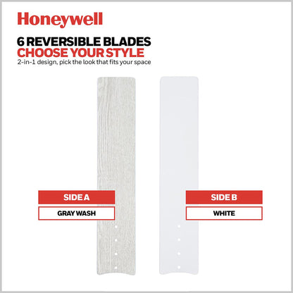 Honeywell Kaliza Ceiling Fan, Quiet Motor and Remote Control, 56", Bright White