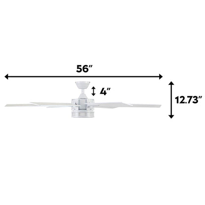 Honeywell Kaliza Ceiling Fan, Quiet Motor and Remote Control, 56", Bright White