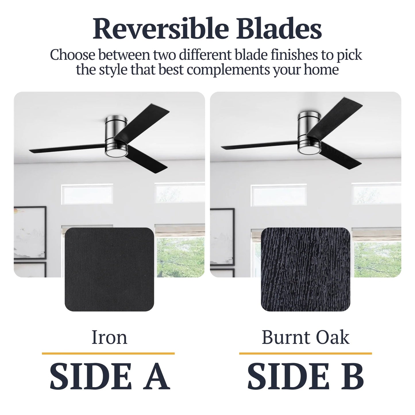 Prominence Home 52" Ceiling Fan, LED Light, Remote, Flush Mount, Espy, Gun Metal