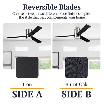 Prominence Home 52" Ceiling Fan, LED Light, Remote, Flush Mount, Espy, Gun Metal