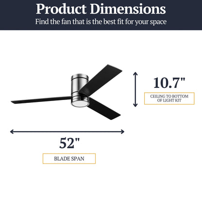 Prominence Home 52" Ceiling Fan, LED Light, Remote, Flush Mount, Espy, Gun Metal
