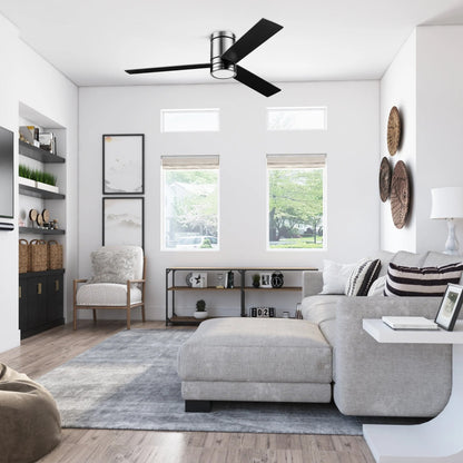 Prominence Home 52" Ceiling Fan, LED Light, Remote, Flush Mount, Espy, Gun Metal