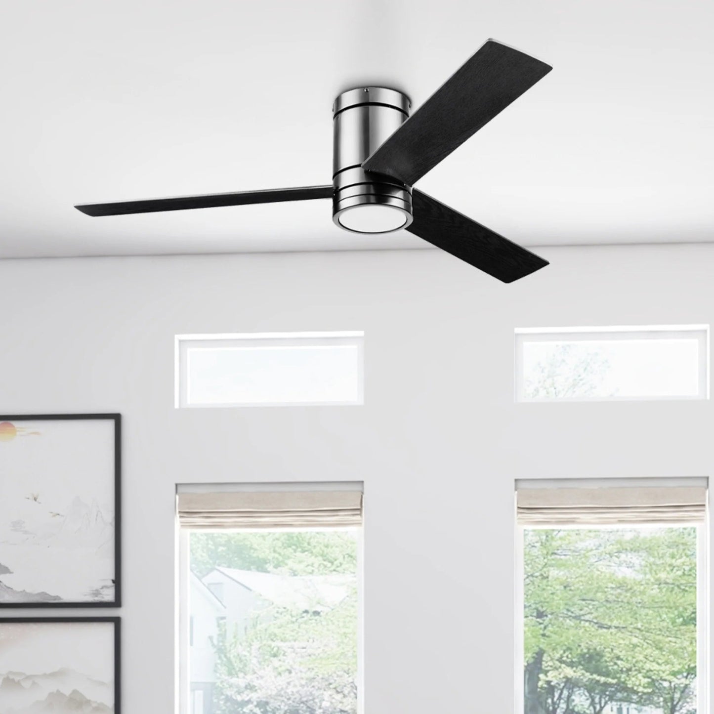 Prominence Home 52" Ceiling Fan, LED Light, Remote, Flush Mount, Espy, Gun Metal