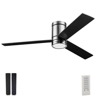 Prominence Home 52" Ceiling Fan, LED Light, Remote, Flush Mount, Espy, Gun Metal