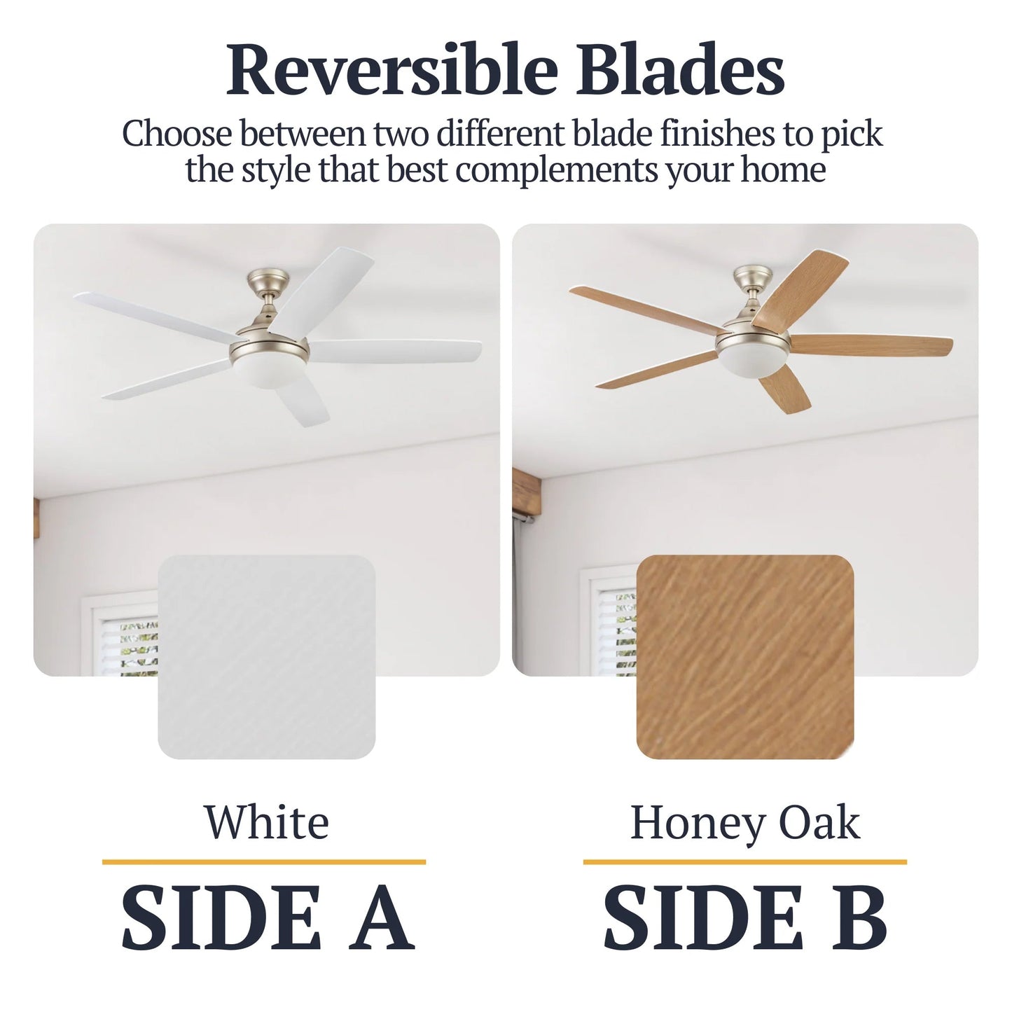 Prominence Home 52" Modern Ceiling Fan, Light, Remote Control Indoor, Soft Gold