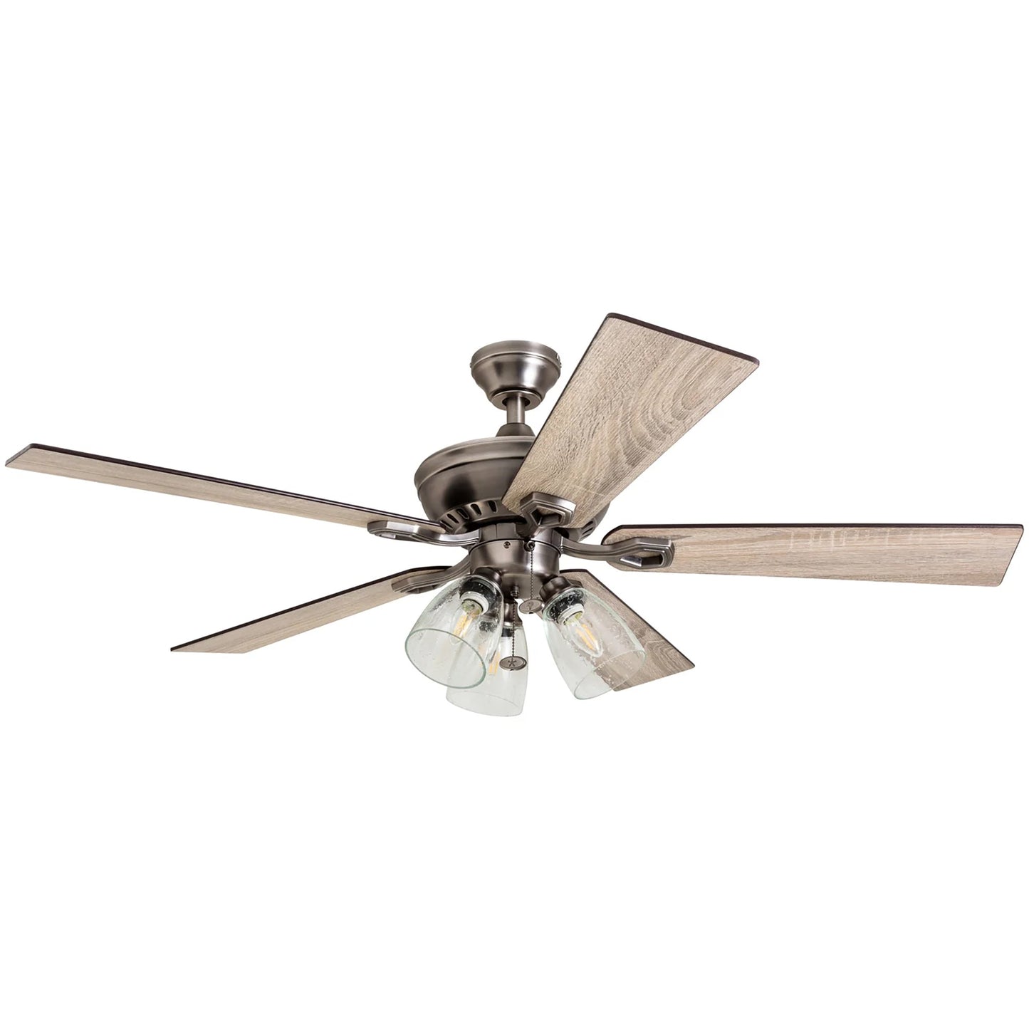 Prominence Home 52 Inch Farmhouse LED Ceiling Fan with Light, Antique Pewter