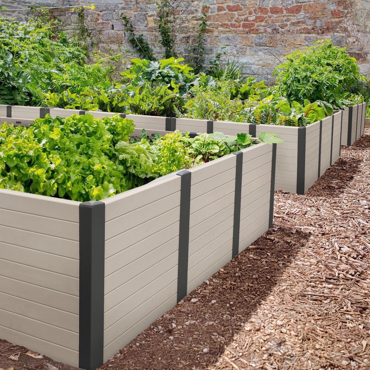 Tierra Verde 48-Inch x 48-Inch Raised Garden Bed for Patios or Decks, Khaki