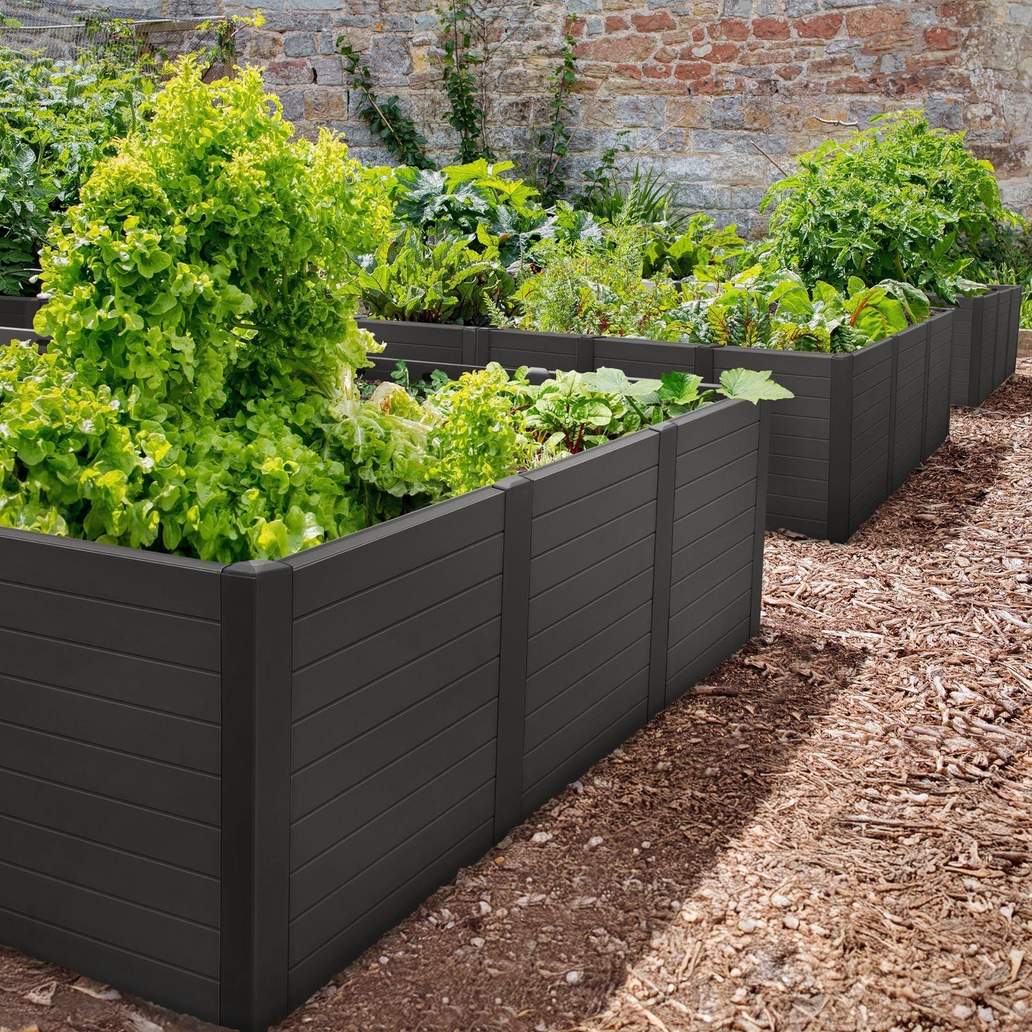 Tierra Verde 48-Inch x 48-Inch Raised Garden Bed for Patios or Decks, Black