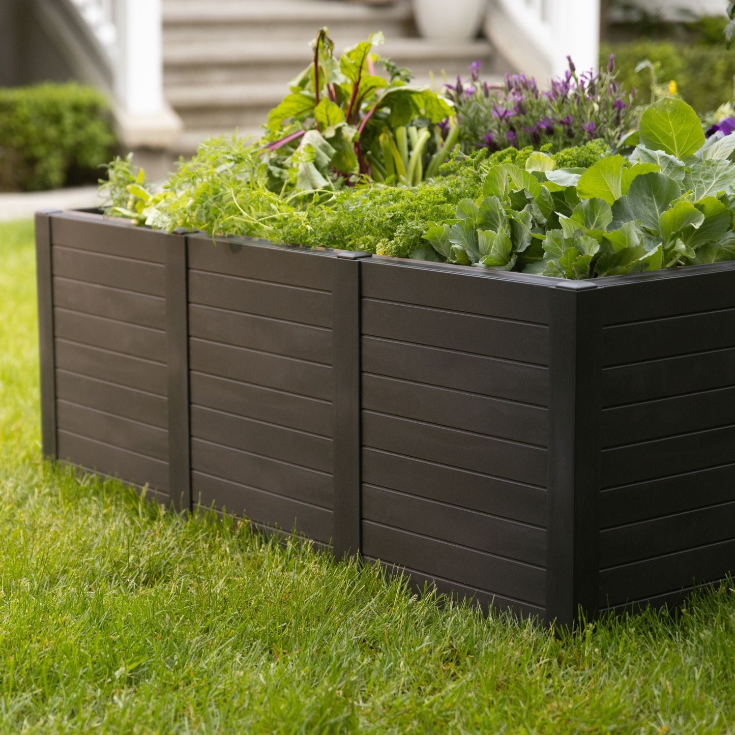 Tierra Verde 48-Inch x 48-Inch Raised Garden Bed for Patios or Decks, Black