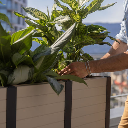 Tierra Verde 17-Inch x 48-Inch Raised Garden Trough Box for Patio or Deck, Khaki