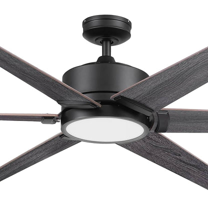 Honeywell Talbert Ceiling Fan, Color Changing LED and Remote, 62", Matte Black