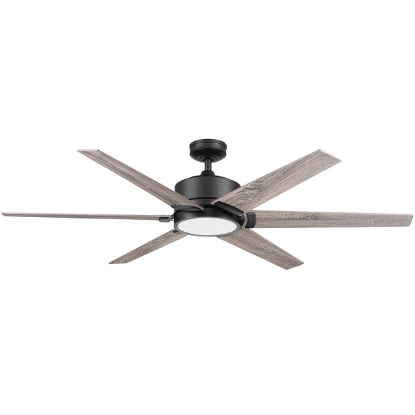 Honeywell Talbert Ceiling Fan, Color Changing LED and Remote, 62", Matte Black