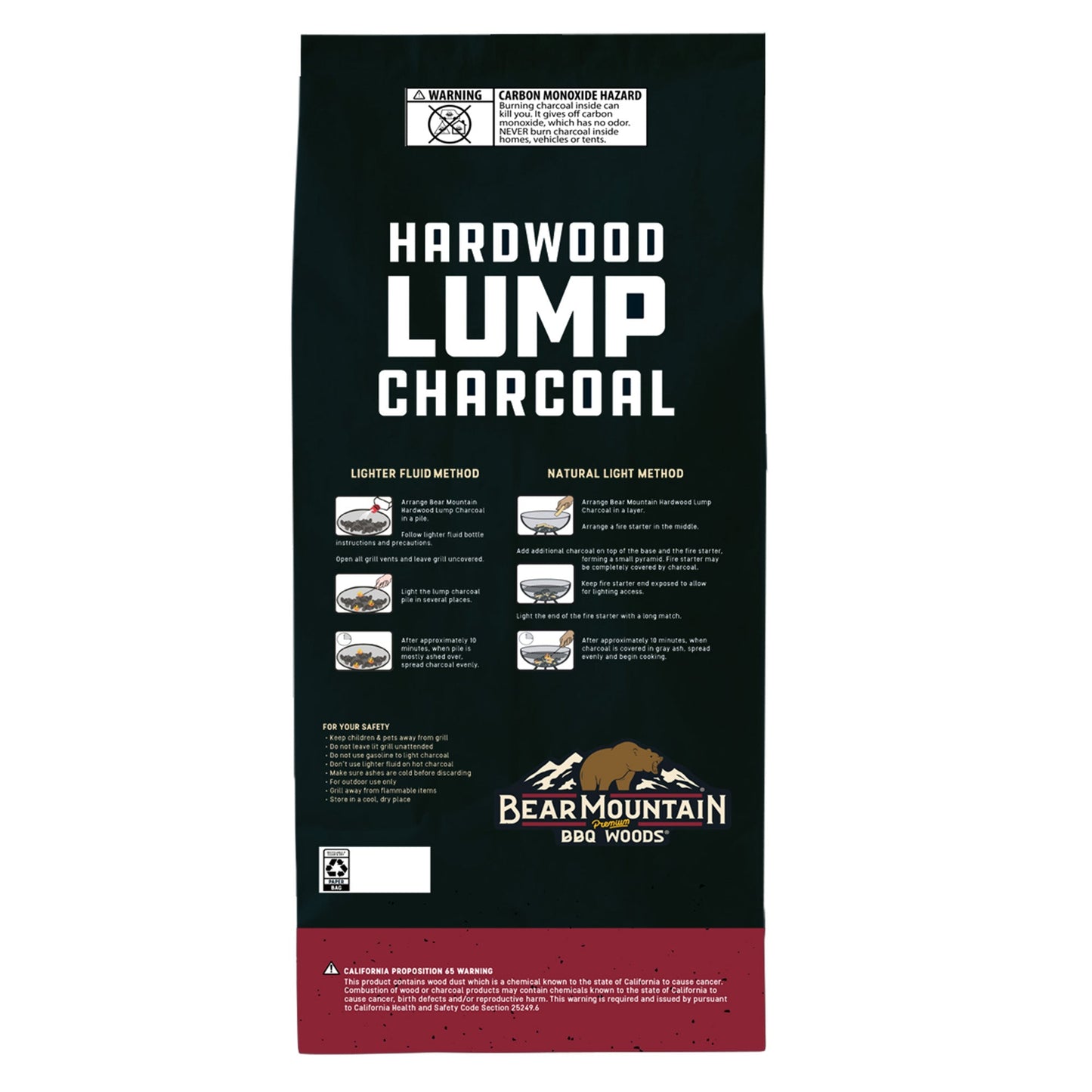 Bear Mountain BBQ Hardwood Lump Charcoal, Premium Grade for BBQ Grills, 8.8 Lbs