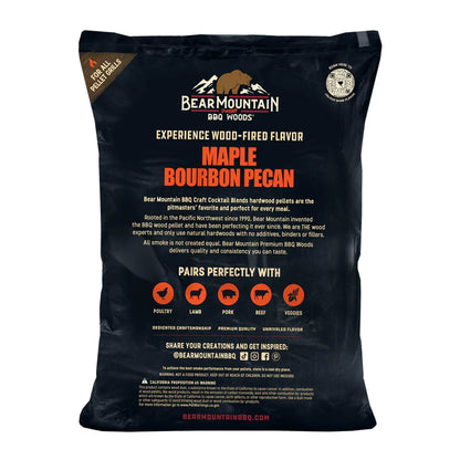 Bear Mountain BBQ All-Natural Maple Bourbon Pecan Smoker Pellets, 20 Lb Bag